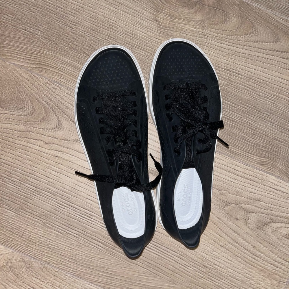 Croc sneakers.